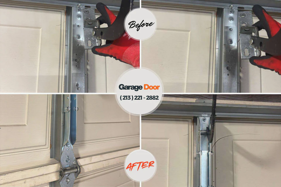 Before and after: garage door repair Vancleave, MS